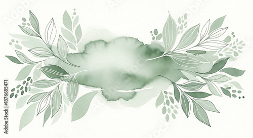 Elegant Watercolor Floral Design with Space for Text: Perfect for Branding and Invitations