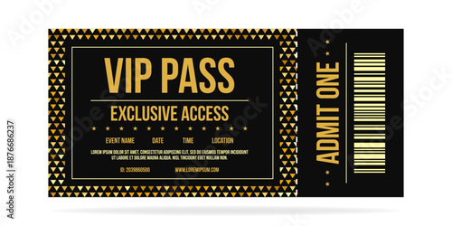 Realistic ticket admit for festivals, event, theater, concert, play.