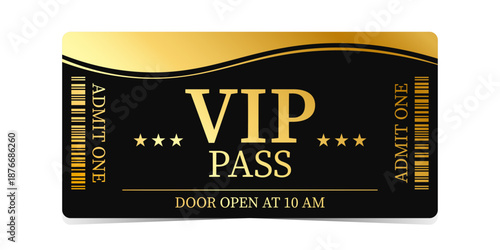 Realistic ticket admit for festivals, event, theater, concert, play.