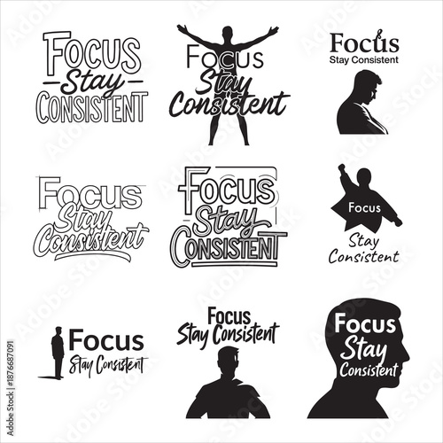 Focus Stay Sharp Stay Consistent Line Poster