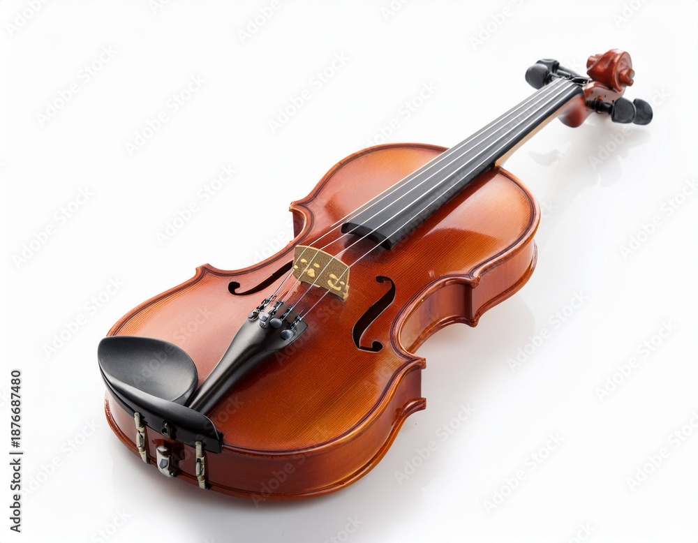 Obraz premium elegant stradivari violin isolated on white background