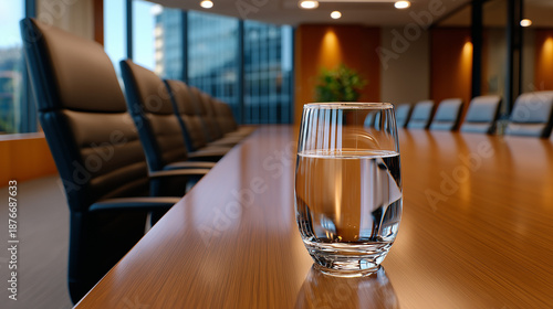 Empty Polished Boardroom Ta...