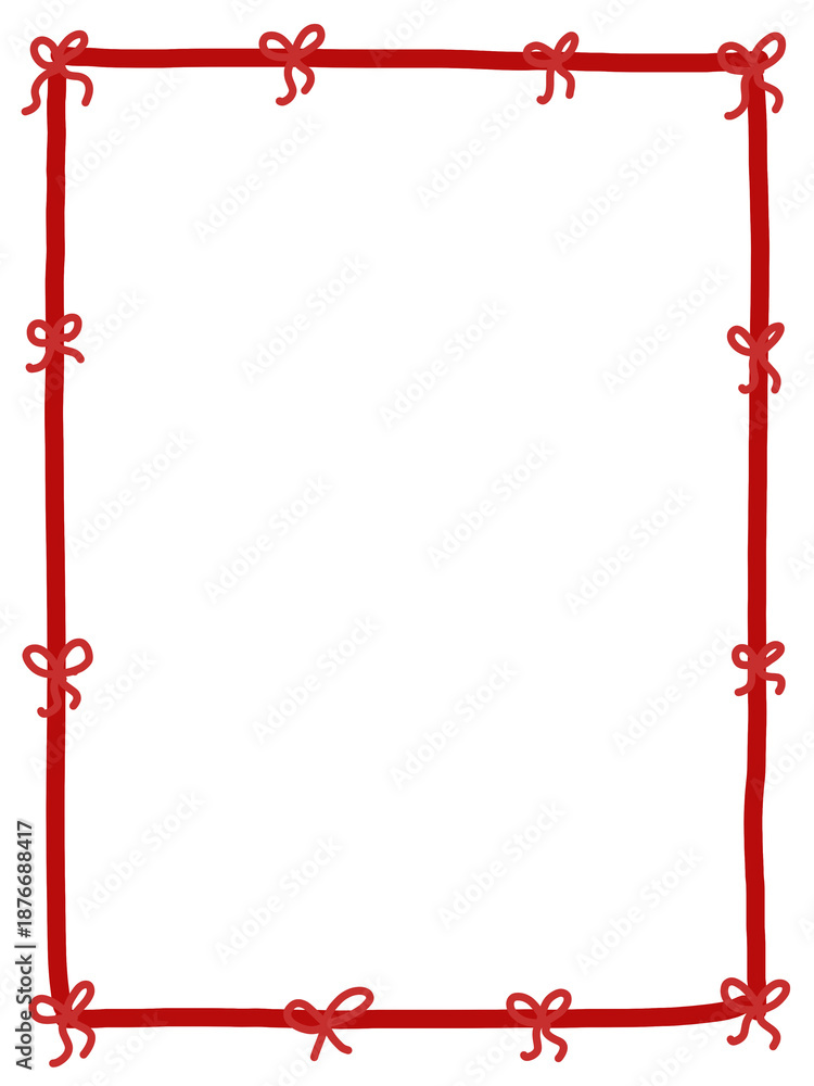 Obraz premium frame with red hearts ribbon valentines theme