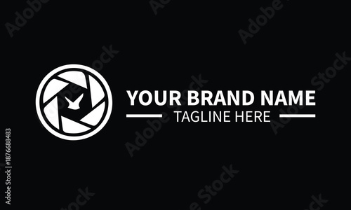 Wildlife Photography Shutter Logo with bird Element.