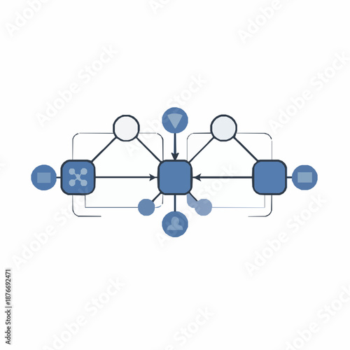Abstract information censorship vector illustration with flat media restriction flow diagram