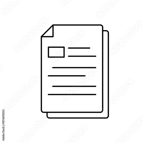 Icon a Scenario document script and layout, outline editable stroke line drawing eps.