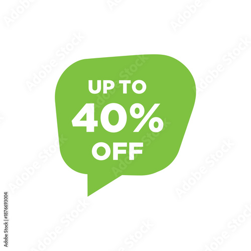 Discount offer up to forty percent off sale promotion