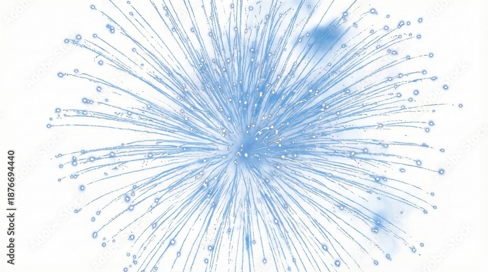 Fototapeta premium Abstract digital blue burst of light with glowing radial lines and particles,symbolizing fiber optics,communication network,or innovation energy explosion