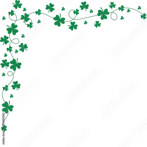 St. Patrick's Day Shamrock Corner Border