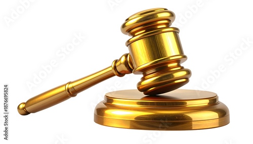 gavel auction hammer gold on transparent background