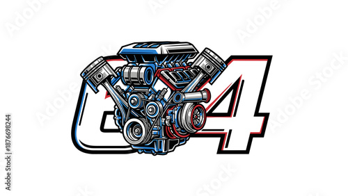 Number 13 Turbo Engine Logo Automotive Performance Design.