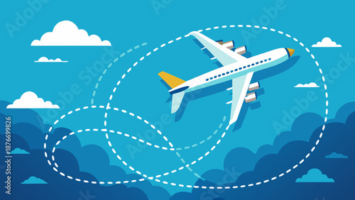 Airplane flying over mountains Vector