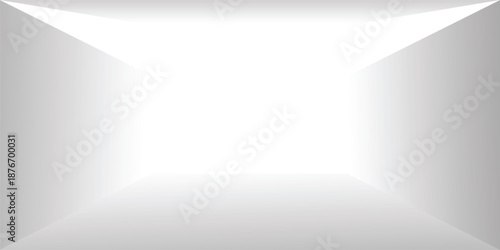 An abstract 3d architecture background featuring an empty interior gallery space with a blank wall and floor render illuminated by soft light from a window in a modern house design