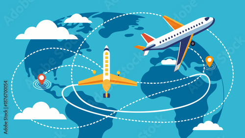 Global air travel and space exploration Vector