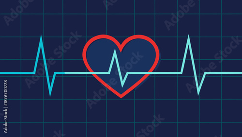 Heartbeat pulse monitor Vector