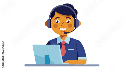 Customer service representative at work Vector