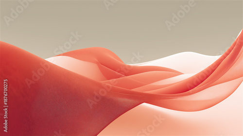 Abstract Flowing Matte Wave Background in Warm Tones