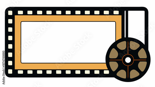 Classic film reel and frame Vector