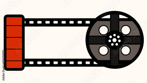 Classic film reel and strip Vector