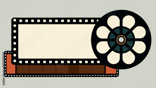 Classic film reel and frame Vector