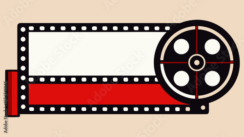 Classic film reel and strip Vector