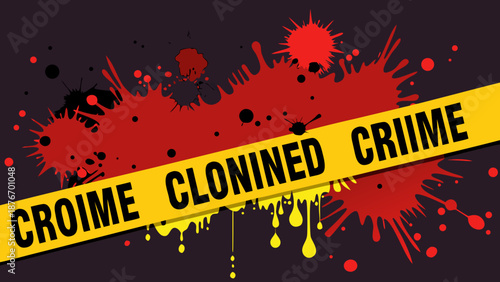 Caution: croime clonined crime Vector