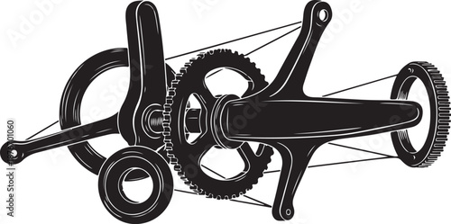 Detailed illustration of bicycle chain and gear mechanism system