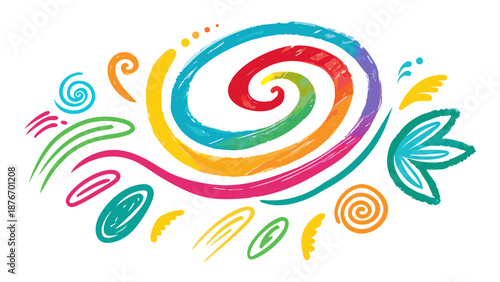 Vibrant swirling art Vector