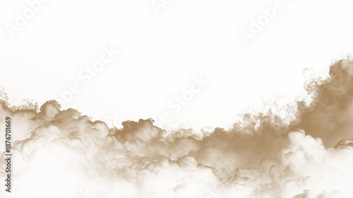 Fotografie Dust sand soil smoke cloud particles isolated on transparent white background