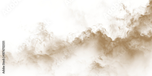 Fotografia Dust sand soil smoke cloud particles isolated on transparent white background