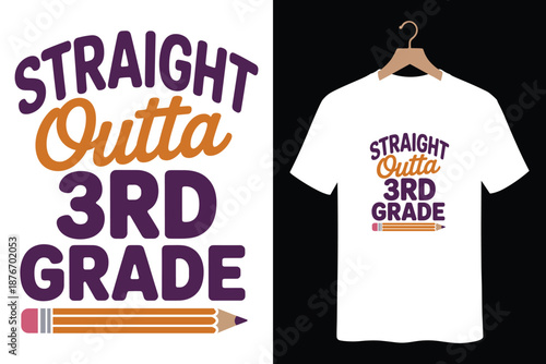 Fun custom school t-shirt design for 3rd grade students