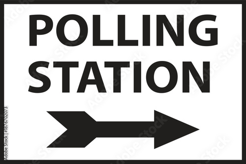 Polling station sign for BD general elections Victor