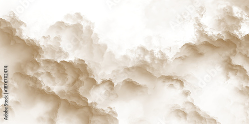 Dust sand soil smoke cloud particles isolated on transparent white background. Brown sandstorm smog sand dust explosion rising. Design elements for Compositing, covering, overlay, PNG