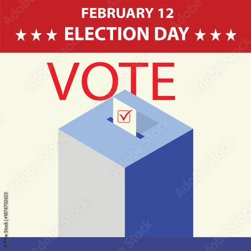 vote paper put in election box. concept for election votes victor Illustration