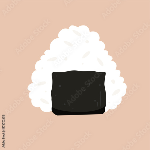 Onigiri vector illustration. Rice ball snack with seaweed cartoon. Can be used for wallpaper and sticker
