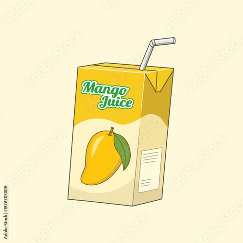 Mango juice box. Vector design