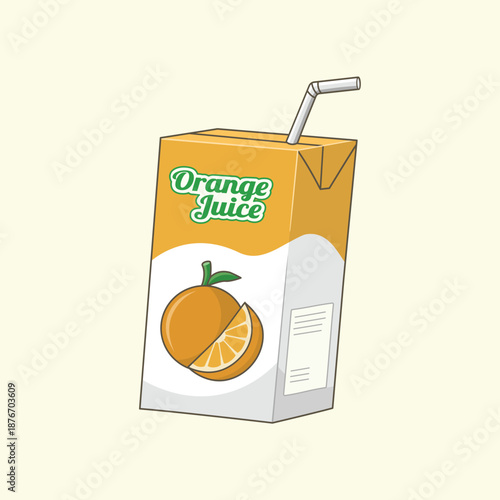 Orange juice box. Vector design