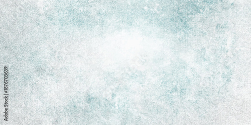 An abstract blue watercolor and grunge texture background featuring a frozen winter design with icy crystal patterns, liquid water splashes, and soft Christmas snowflake light