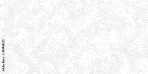 White Topographic Contour Line Vector Background with Organic Curves, Subtle Brown Terrain Lines and Minimal Cartographic Texture for Creative, Geographic and World Map Designs