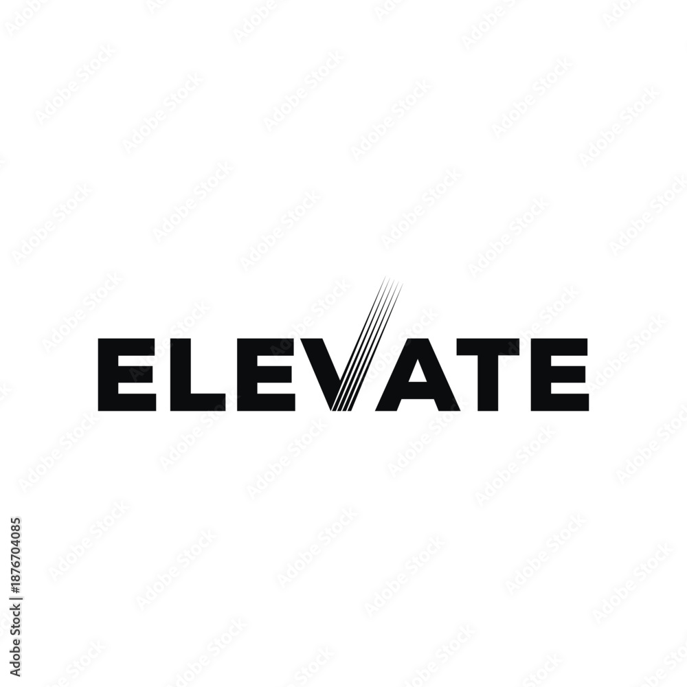 Obraz premium wordmark elevate logo design, typography text elevate graphic vector, arrow icon concept