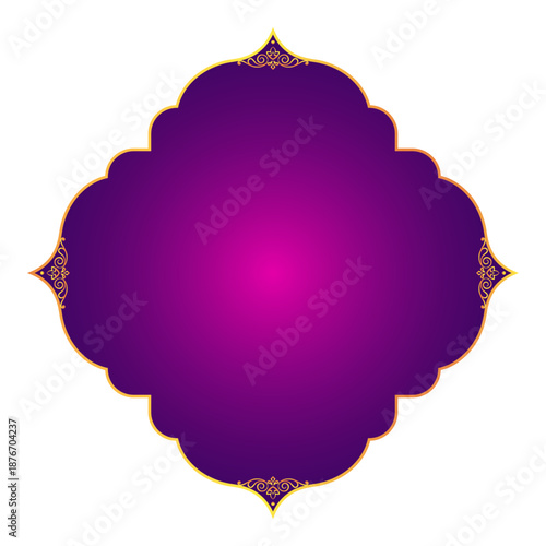 Vector illustration of islamic pattern frame on transparent background