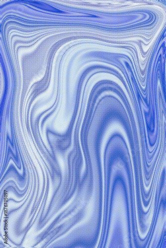 Abstract flowing wave background with blue and purple halftone dot pattern, modern fluid texture ideal for graphic design, posters, digital art, branding, and creative layouts.