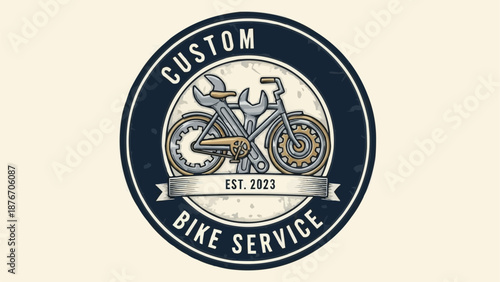 Custom Motorcycle Bike Service Emblem Logo Design.