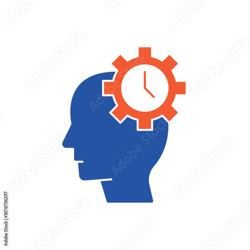 Wallpaper Mural Interpretation head brain and time gear outline editable stroke line drawing eps. Torontodigital.ca
