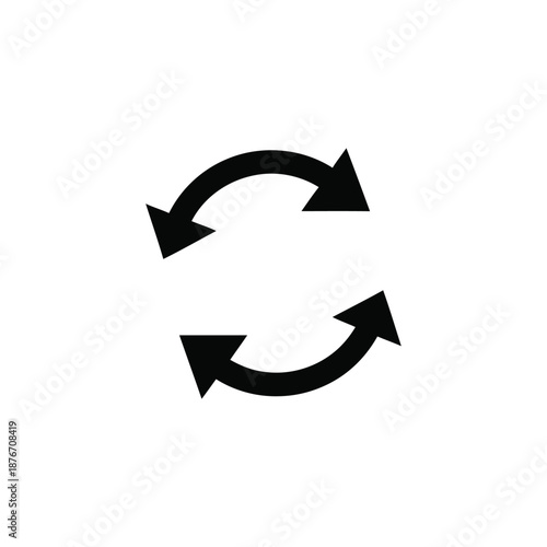 Two curved arrows forming a circular motion, symbolizing rotation or recycling, on a plain white background, viewed directly from the front Free Download Two curved arrows forming a circular motion, symbolizing rotation or recycling, on a plain white background, viewed directly from the front - GFXLoad