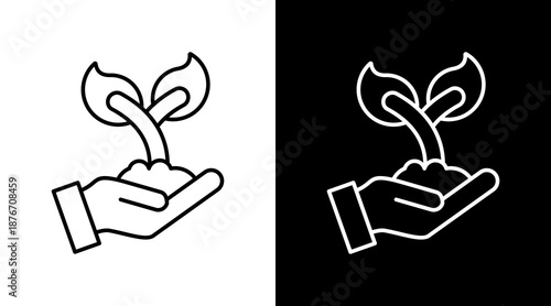 Environment White Icon Set Design