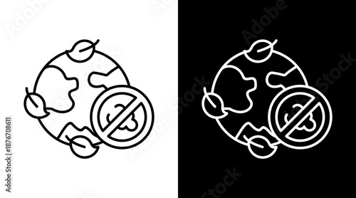 Net Zero Emissions  White Icon Set Design