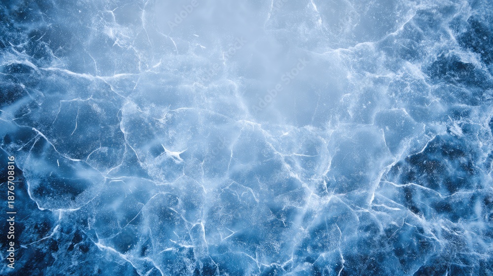 Obraz premium Abstract Frozen Ice Texture Background with Cracks