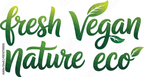 Vegan, eco-friendly logo with fresh nature theme