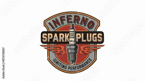 Inferno Spark Plugs Logo Emblem Design.